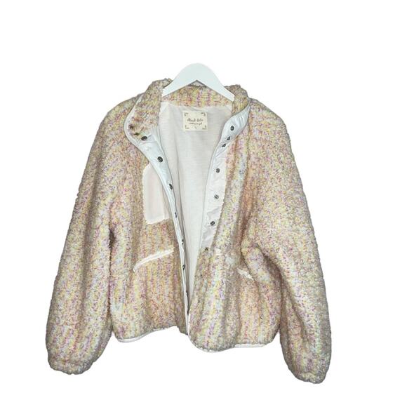 Altar’d State NWOT Rainbow Confetti Wubby Warm Fleece Jacket Relaxed Fit Large - Picture 6 of 10